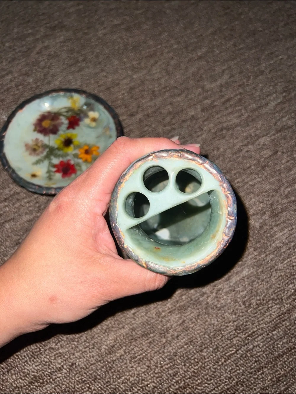 Floral Toothbrush and Soap Holder